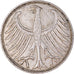 Coin, GERMANY - FEDERAL REPUBLIC, 5 Mark, 1963, Hambourg, EF(40-45), Silver