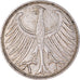 Moneta, GERMANIA - REPUBBLICA FEDERALE, 5 Mark, 1963, Hambourg, BB, Argento