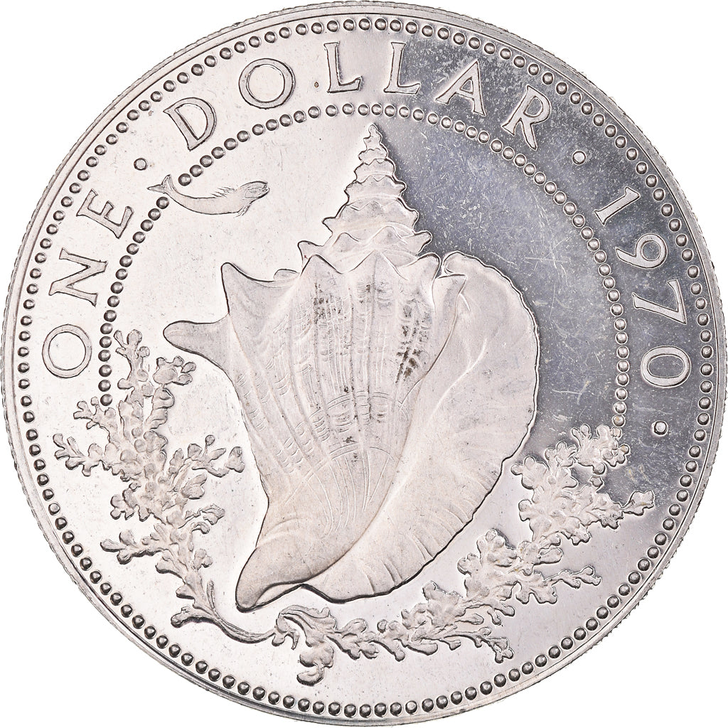 Coin, Bahamas, Elizabeth II, Dollar, 1970, Proof, AU(55-58), Silver, KM:8