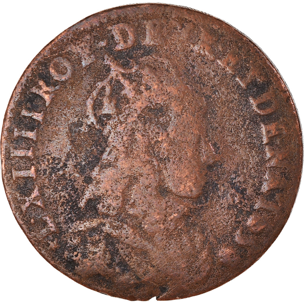 Moneta, Francia, Louis XIV, Liard de France, 1658, Meung-sur-Loire, MB+, Rame
