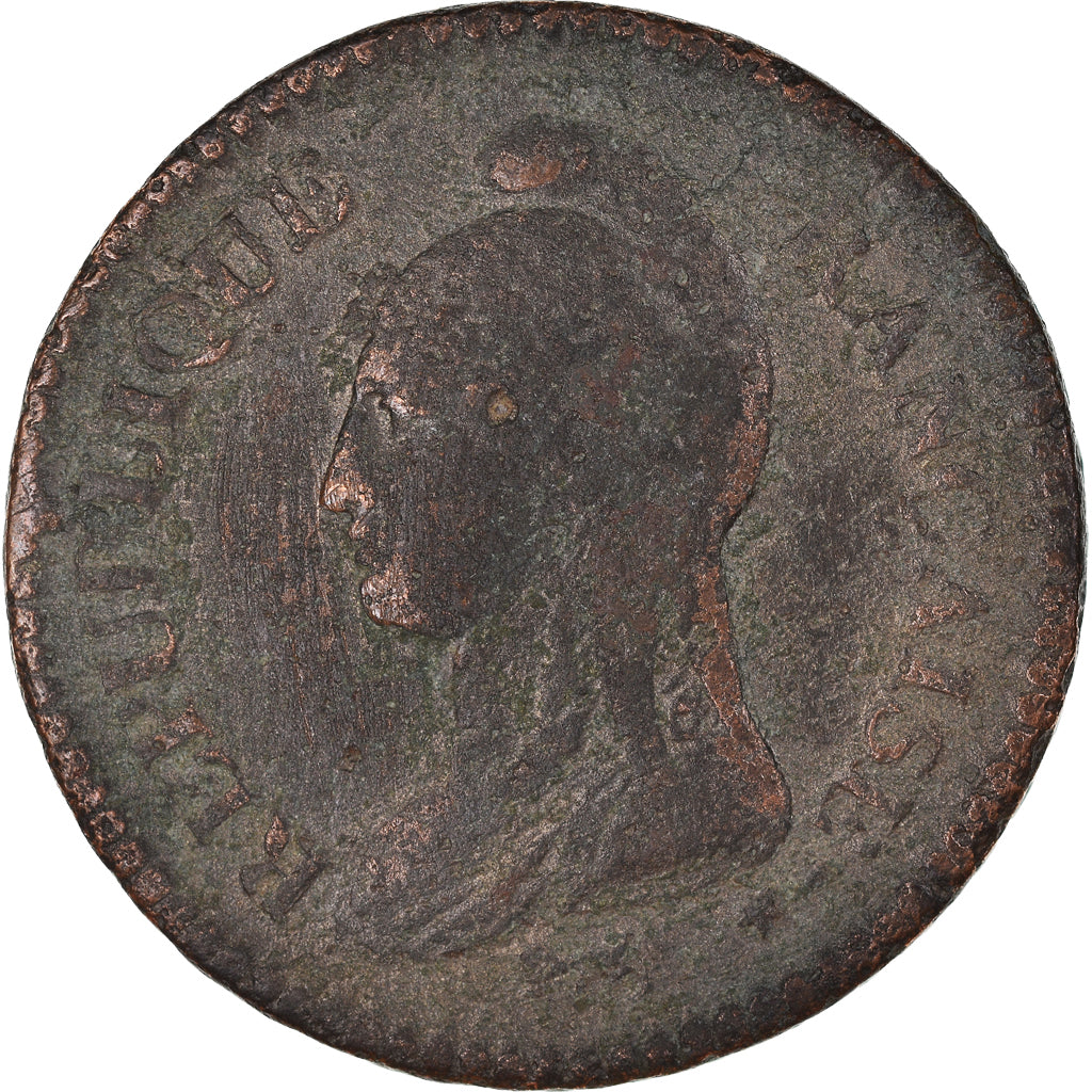 Münze, Frankreich, Dupré, Decime, AN 7/5, Paris, S, Bronze, KM:644.1