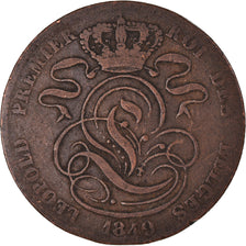 Coin, Belgium, Leopold I, 5 Centimes, 1849, VF(30-35), Copper, KM:5.1