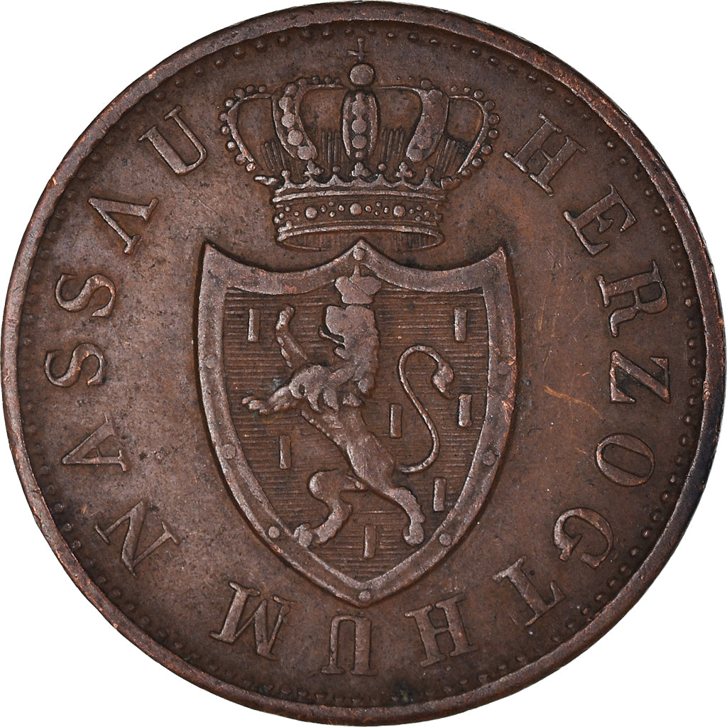 Moeda, Estados Alemães, NASSAU, Wilhelm, Kreuzer, 1832, Wiesbaden, EF(40-45)