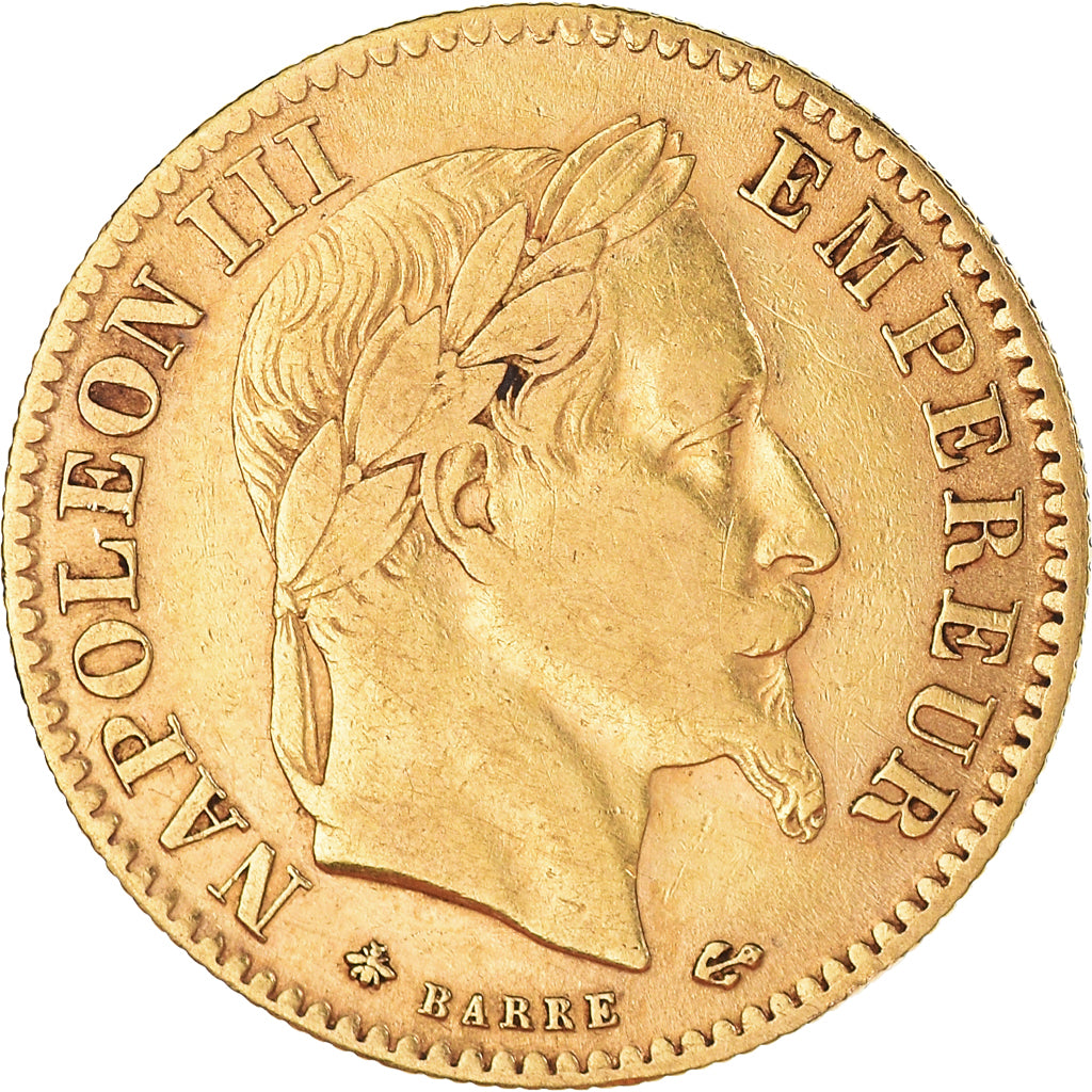 Münze, Frankreich, Napoleon III, 10 Francs, 1864, Paris, SS, Gold, KM:800.1