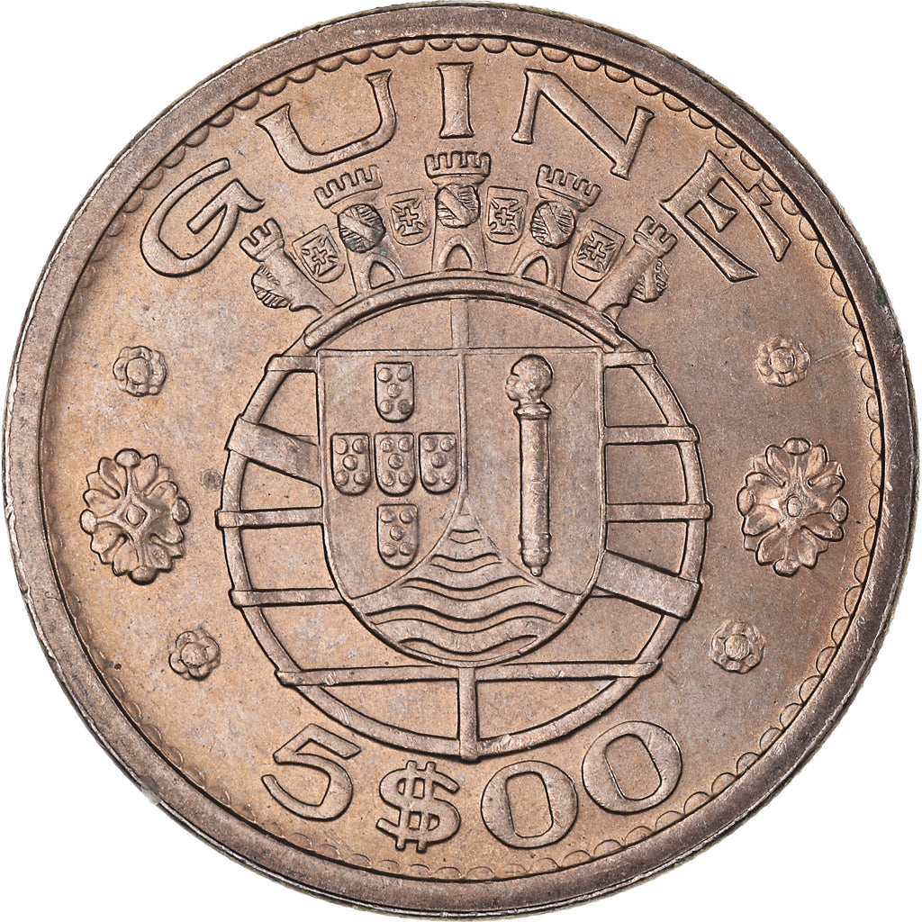 Coin, Guinea-Bissau, 5 Escudos, 1973, AU(55-58), Copper-nickel, KM:15