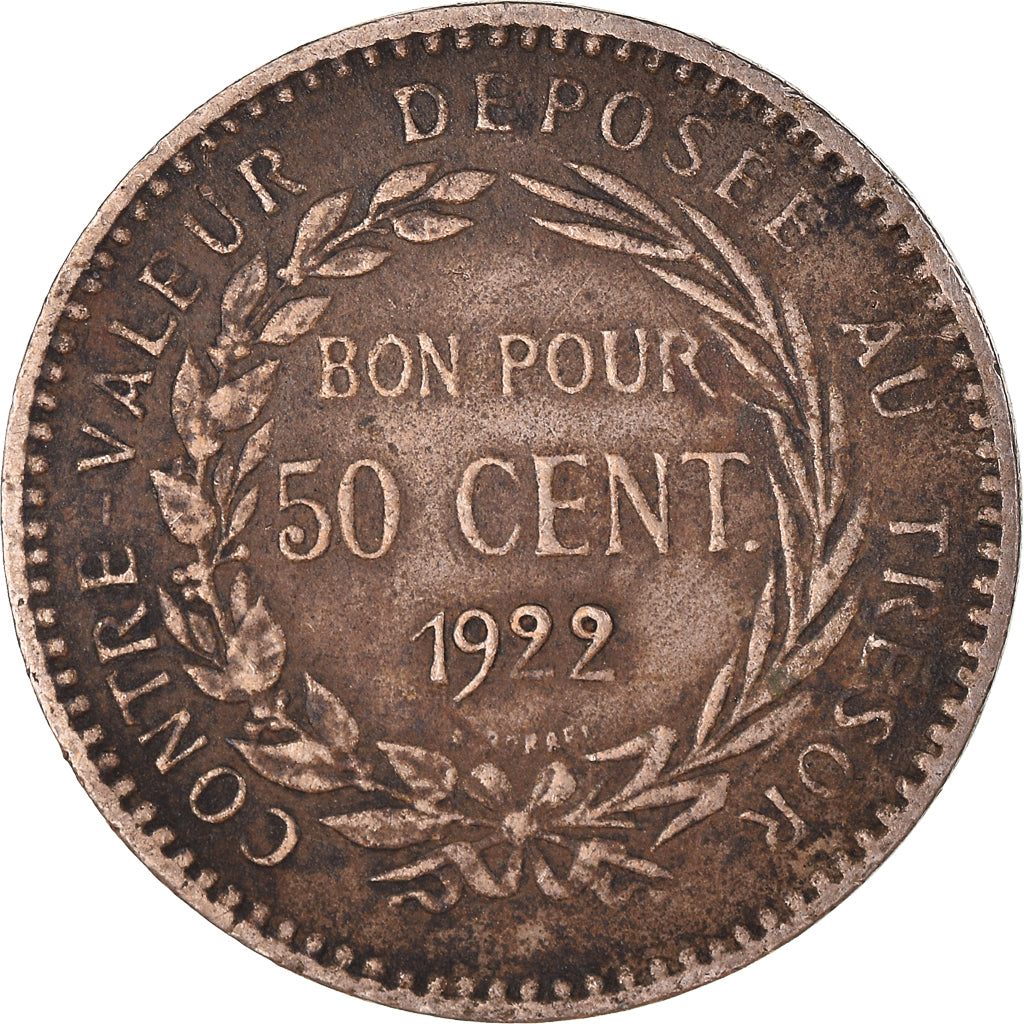 Monnaie, Martinique, 50 Centimes, 1922, Paris, TB+, Cupro-nickel, KM:40