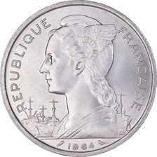 Coin, Comoros, 5 Francs, 1964, Paris, MS(60-62), Aluminum, KM:6, Lecompte:37
