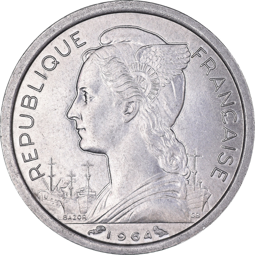 Coin, Comoros, Franc, 1964, Paris, MS(60-62), Aluminum, KM:4, Lecompte:33