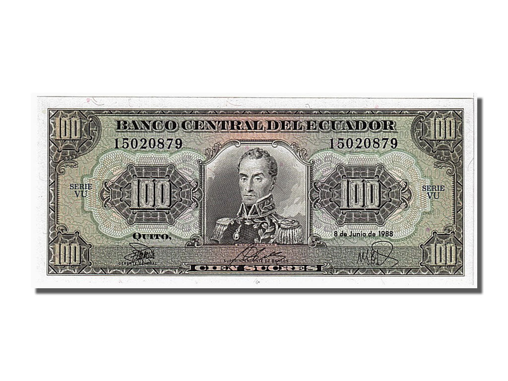Ecuador, 100 Sucres, 1988, KM #123Aa, 1988-06-08, UNC(65-70), 10520879