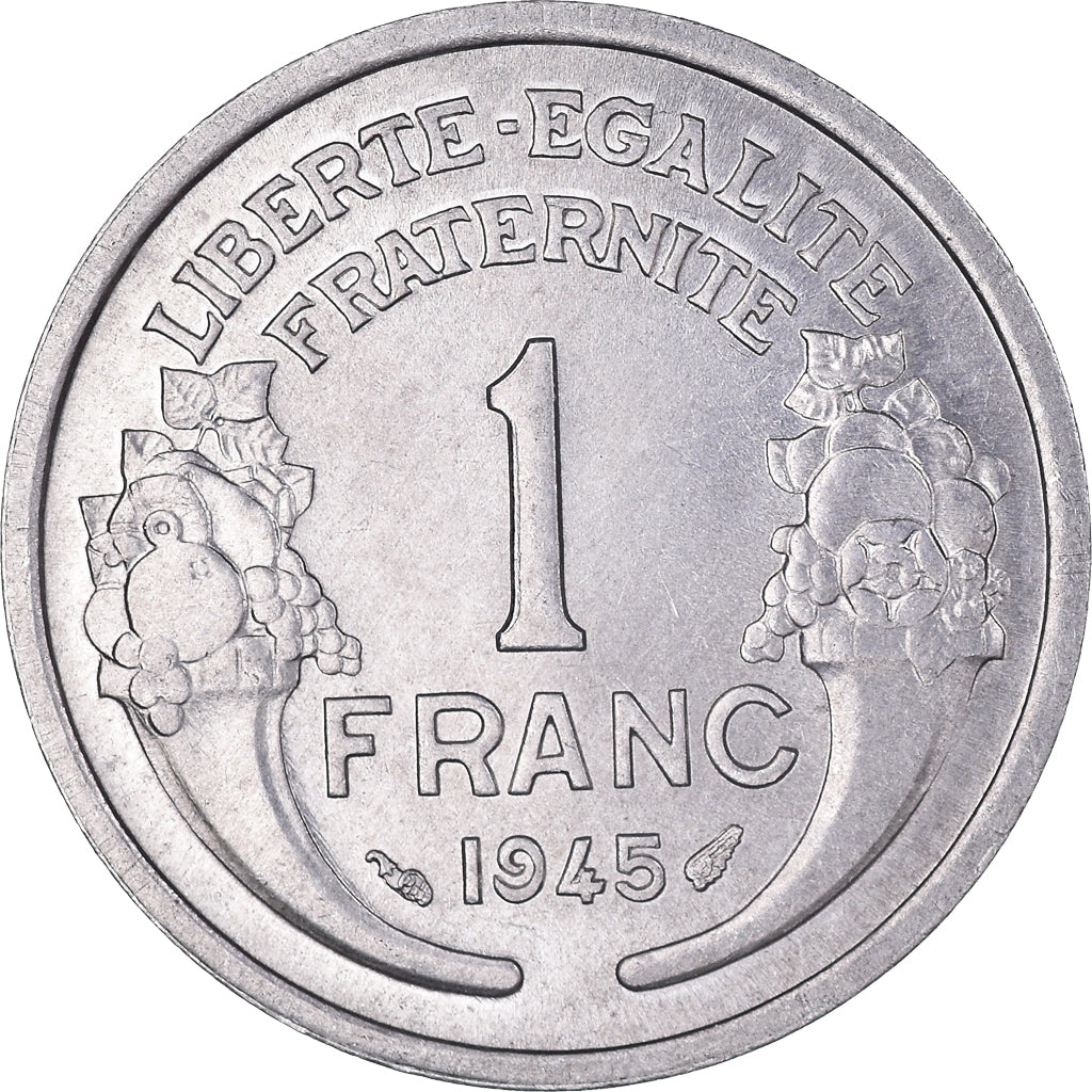 Munten, Frankrijk, Morlon, Franc, 1945, PR+, Aluminium, KM:885a.1, Gadoury:473a