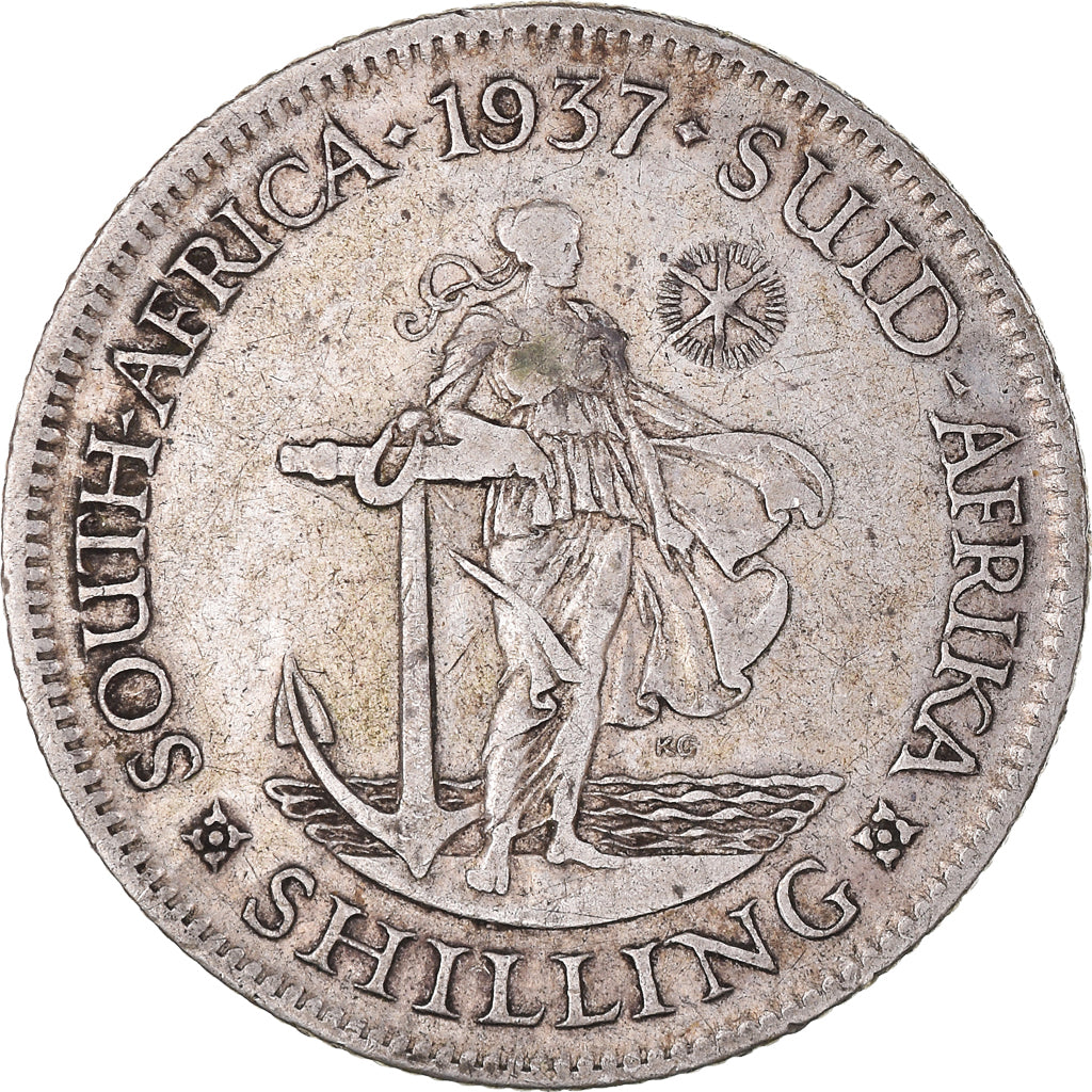 Münze, Südafrika, George VI, Shilling, 1937, SS, Silber, KM:28