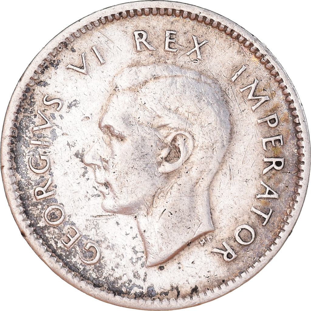 Moneda, Sudáfrica, George VI, 3 Pence, 1938, MBC+, Plata, KM:26