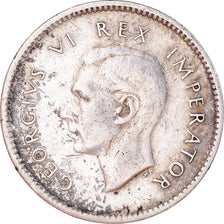 Moneda, Sudáfrica, George VI, 3 Pence, 1938, MBC+, Plata, KM:26