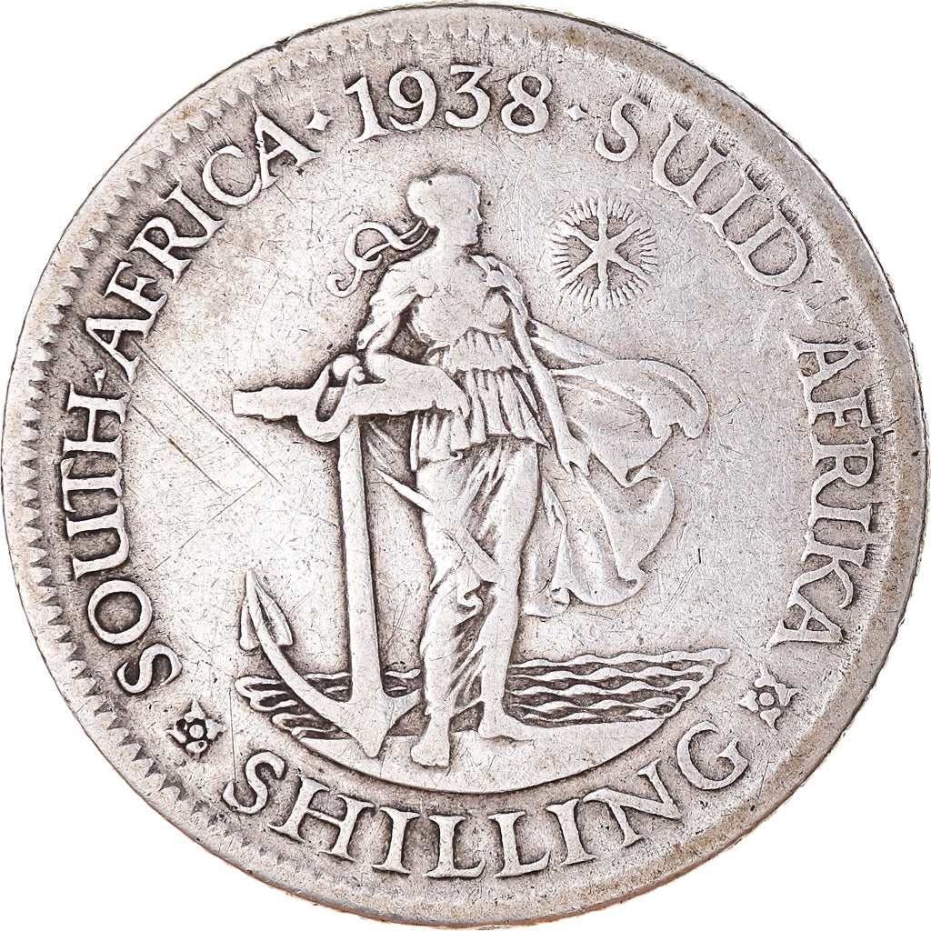 Monnaie, Afrique du Sud, George VI, Shilling, 1938, TB+, Argent, KM:28