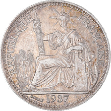 Coin, FRENCH INDO-CHINA, 10 Cents, 1937, Paris, AU(55-58), Silver, KM:16.2