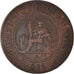 Moneta, INDOCINA FRANCESE, Cent, 1885, Paris, BB, Bronzo, KM:1, Lecompte:37