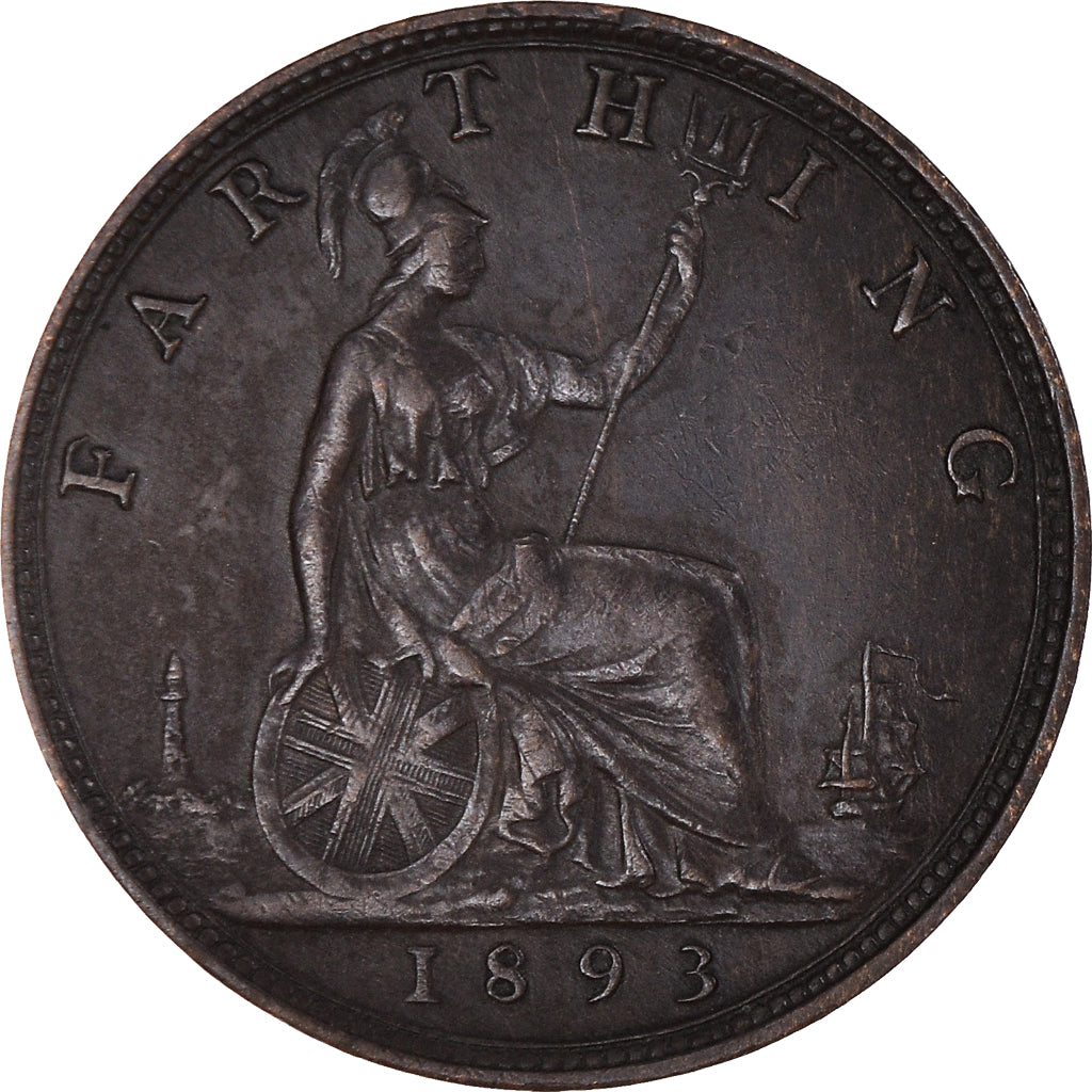 Coin, Great Britain, Victoria, Farthing, 1893, EF(40-45), Bronze, KM:753
