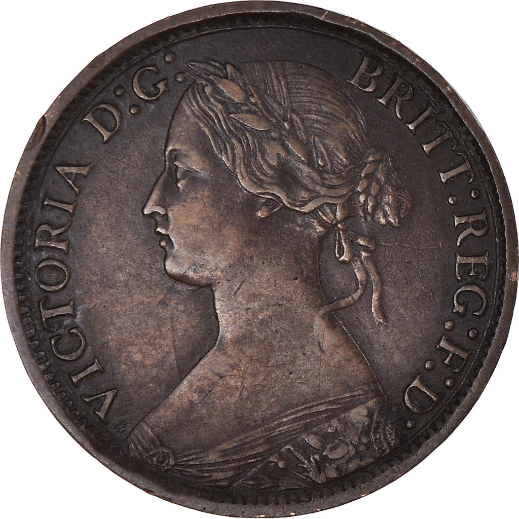 Coin, Great Britain, Victoria, Farthing, 1867, EF(40-45), Bronze, KM:747.2