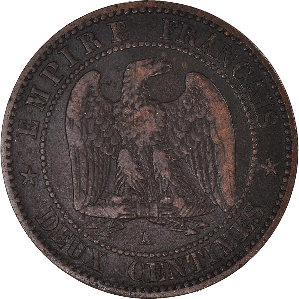 Coin, France, Napoléon III, 2 Centimes, 1862, Paris, VF(30-35), Bronze