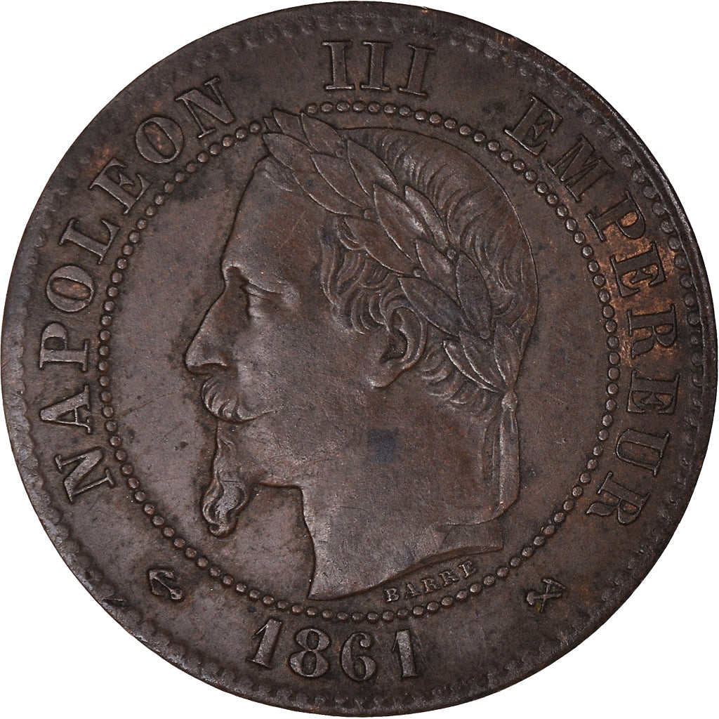 Münze, Frankreich, Napoléon III, 2 Centimes, 1861, Bordeaux, SS, Bronze