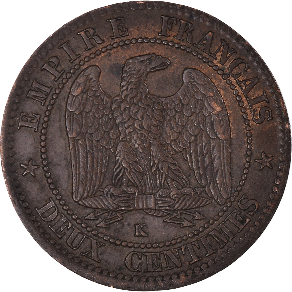 Münze, Frankreich, Napoléon III, 2 Centimes, 1861, Bordeaux, SS, Bronze