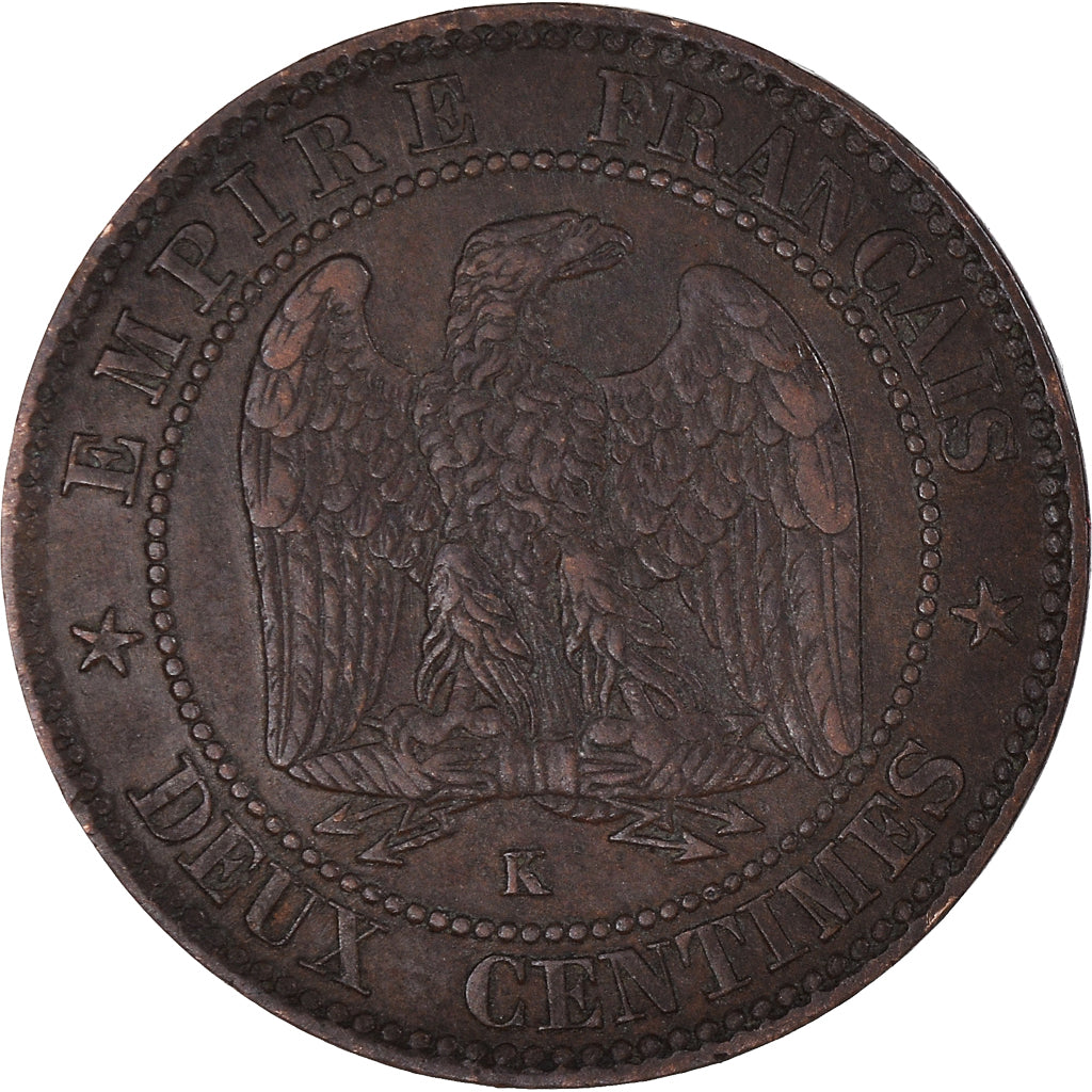 Munten, Frankrijk, Napoléon III, 2 Centimes, 1854, Bordeaux, ZF, Bronzen