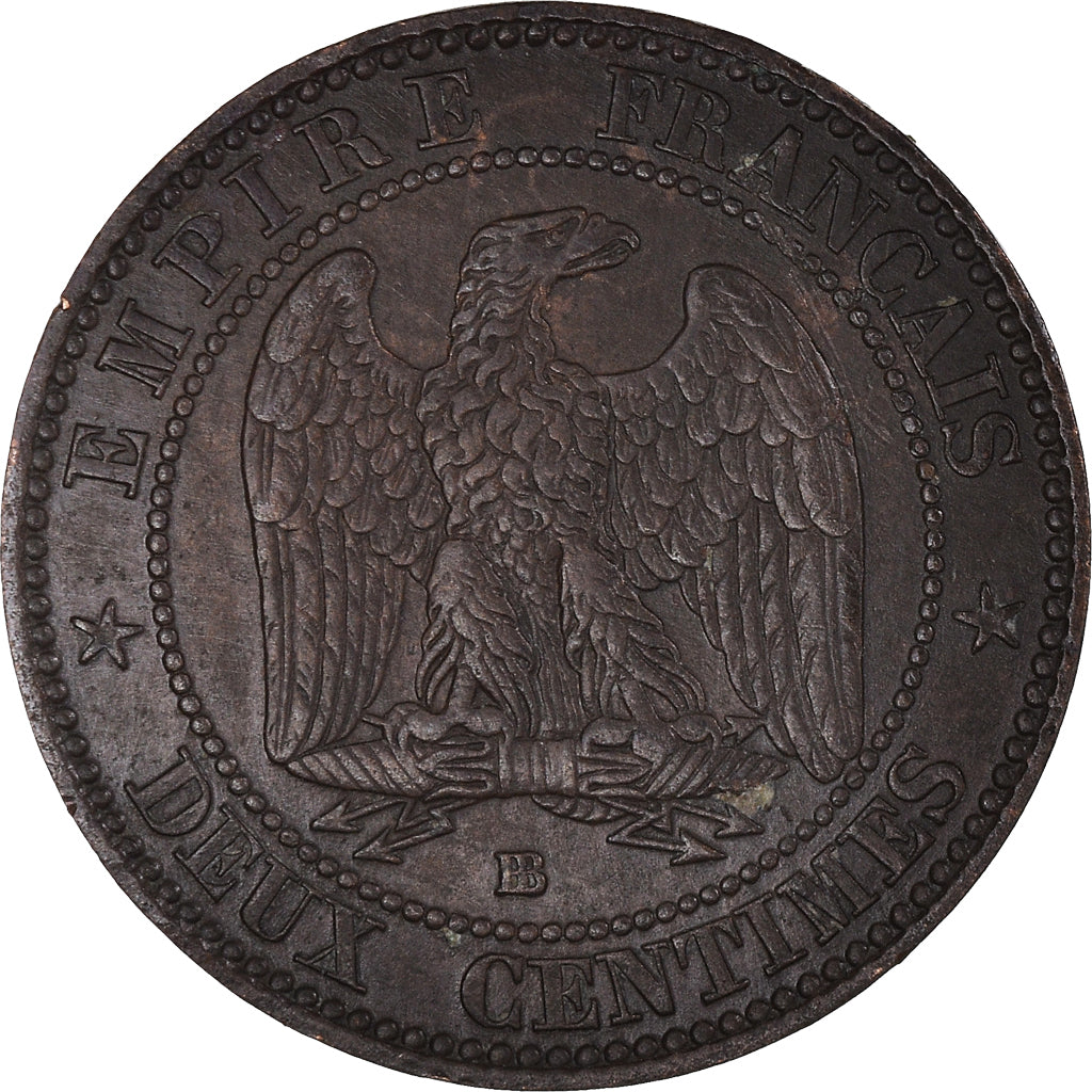 Coin, France, Napoléon III, 2 Centimes, 1855, Strasbourg, VF(30-35), Bronze