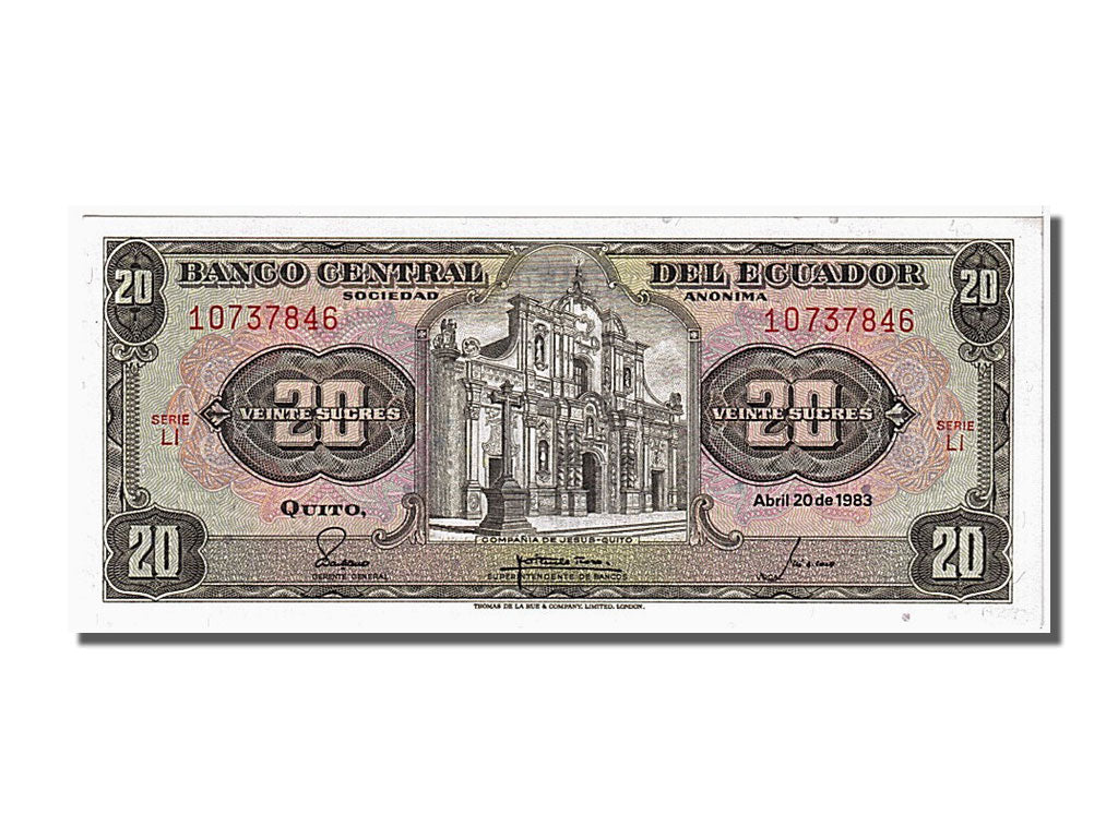 Banknote, Ecuador, 20 Sucres, 1983, 1983-04-20, UNC(65-70)