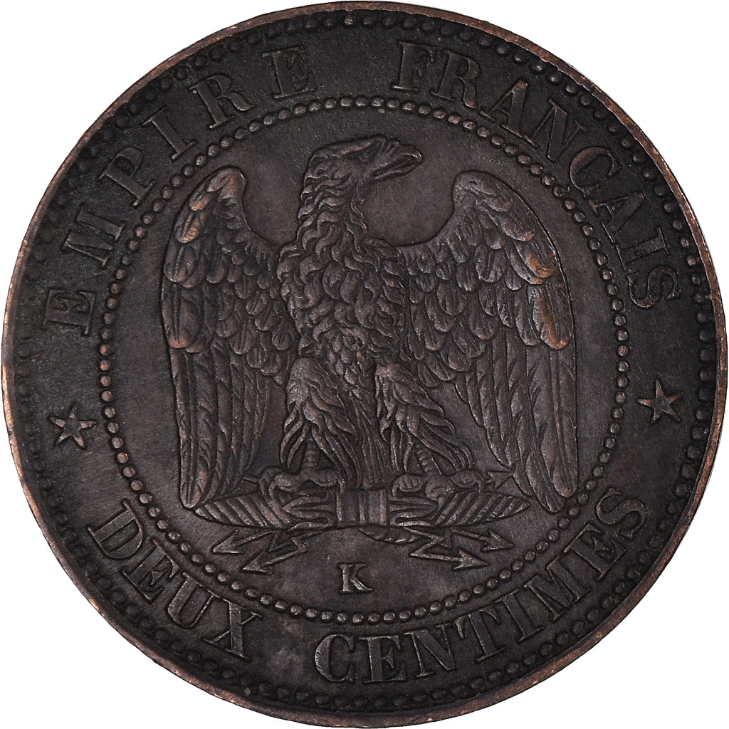 Monnaie, France, Napoléon III, 2 Centimes, 1856, Bordeaux, TB+, Bronze