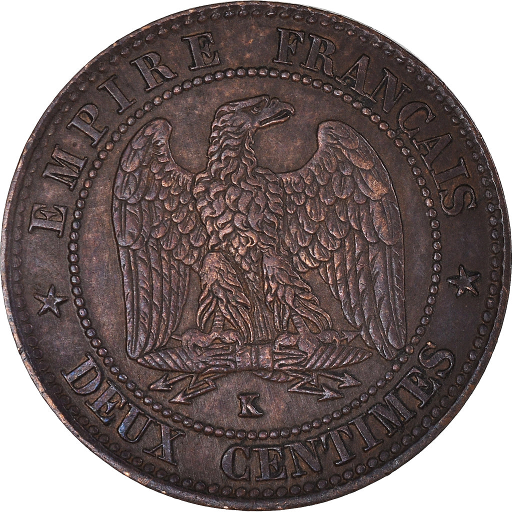 Coin, France, Napoléon III, 2 Centimes, 1856, Bordeaux, VF(30-35), Bronze