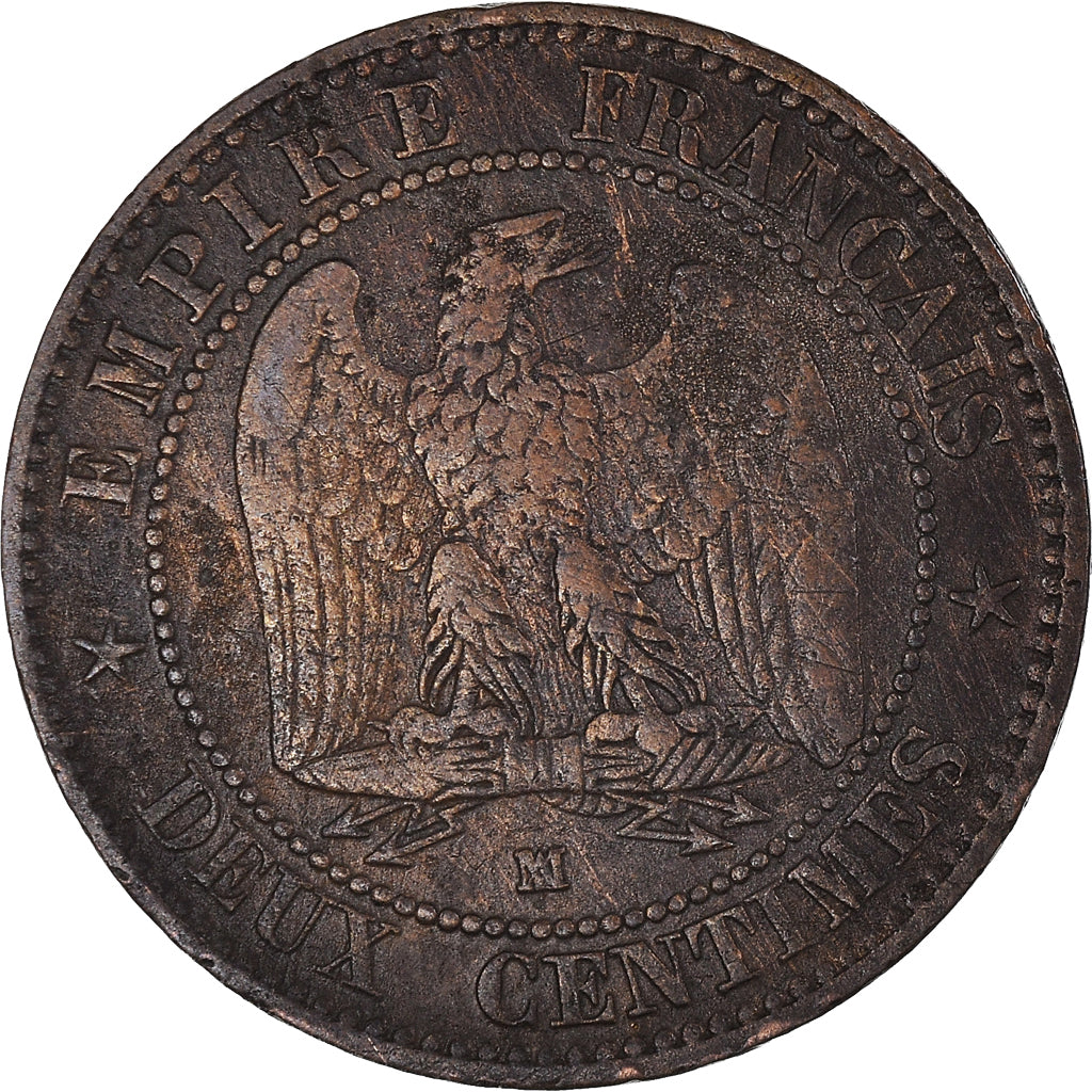Munten, Frankrijk, Napoléon III, 2 Centimes, 1856, Marseille, FR, Bronzen