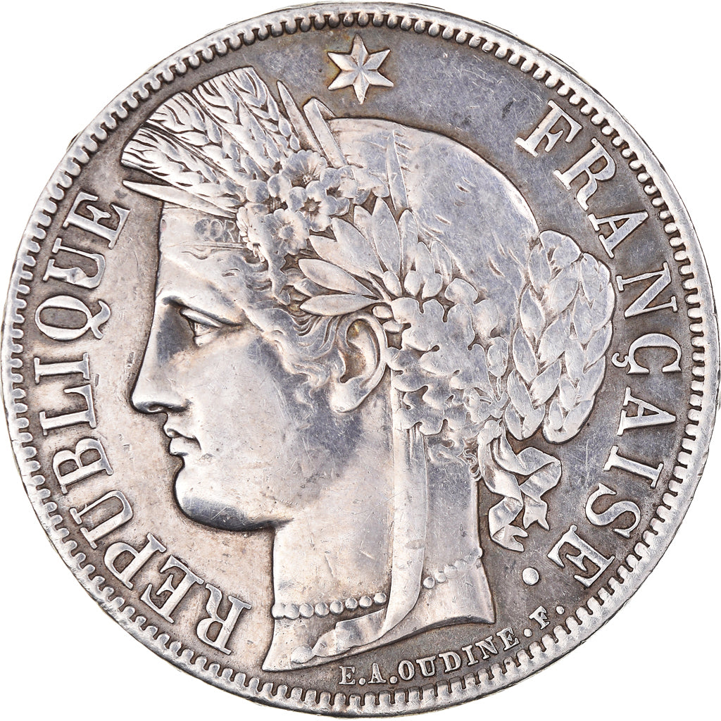Coin, France, Cérès, 5 Francs, 1870, Paris, EF(40-45), Silver, KM:818.1