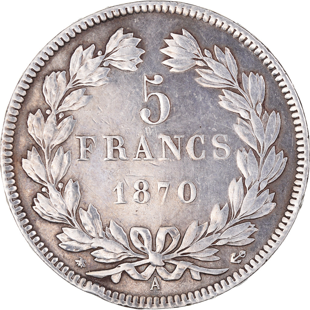 Coin, France, Cérès, 5 Francs, 1870, Paris, EF(40-45), Silver, KM:818.1