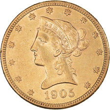 Monnaie, États-Unis, Coronet Head, 10 Dollars, 1905, San Francisco, TTB, Or
