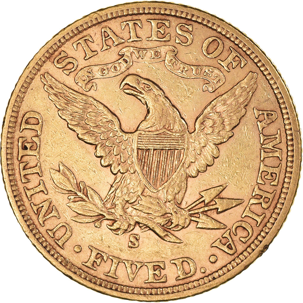 Monnaie, États-Unis, Coronet Head, 5 Dollars, 1906, San Francisco, TTB, Or