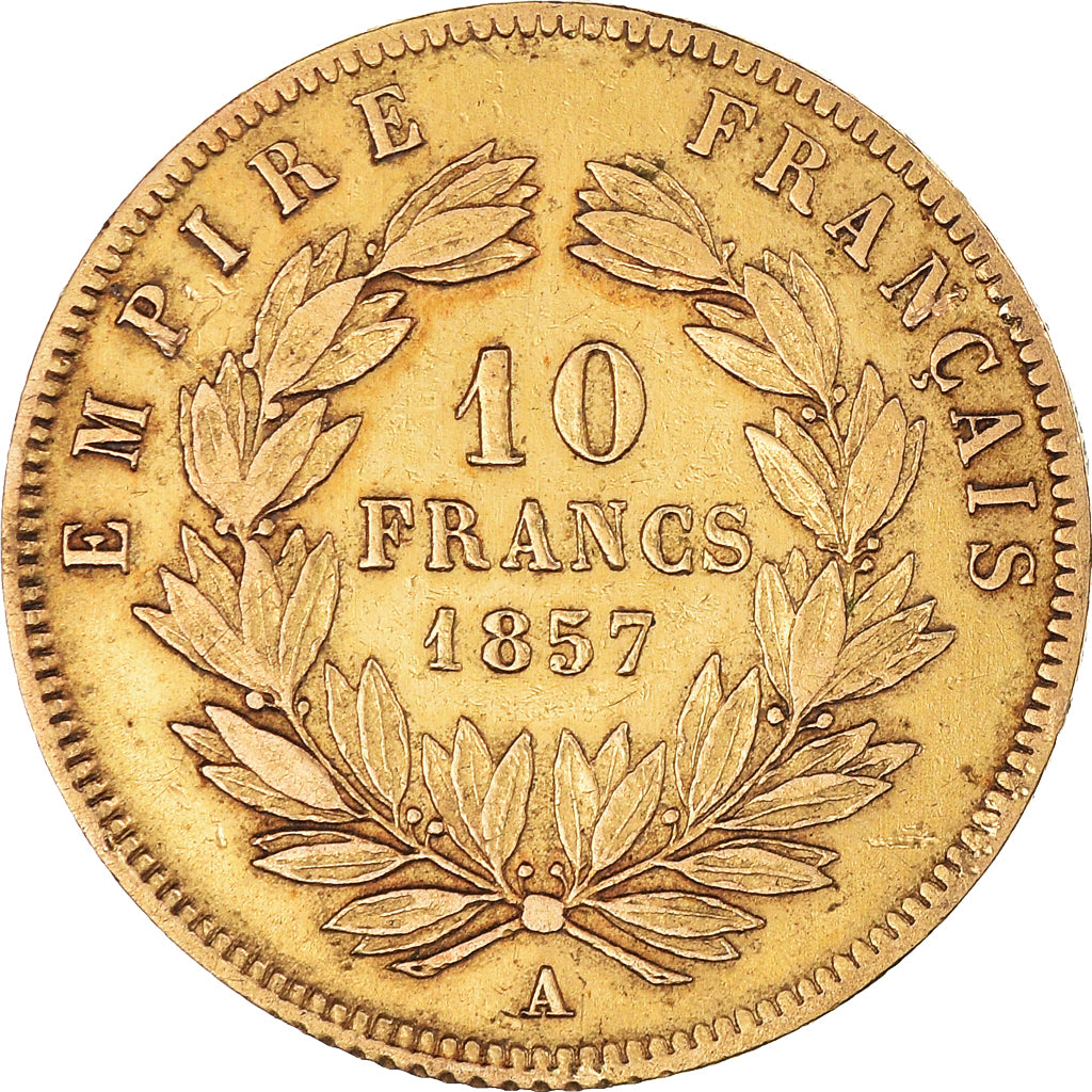 Monnaie, France, Napoléon III, 10 Francs, 1857, Paris, TB+, Or, Gadoury:1014