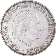 Coin, Netherlands, Juliana, 2-1/2 Gulden, 1959, AU(50-53), Silver, KM:185