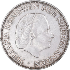 Moneda, Países Bajos, Juliana, 2-1/2 Gulden, 1959, MBC+, Plata, KM:185