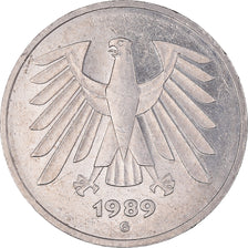 Moneda, ALEMANIA - REPÚBLICA FEDERAL, 5 Mark, 1989, Karlsruhe, EBC, Cobre -