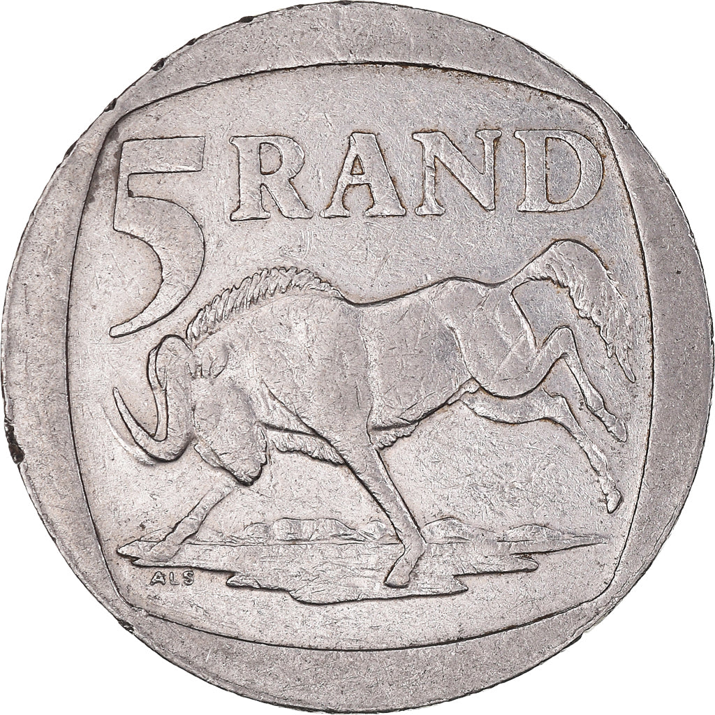 Monnaie, Afrique du Sud, 5 Rand, 1996, TTB, Nickel Plated Copper, KM:166