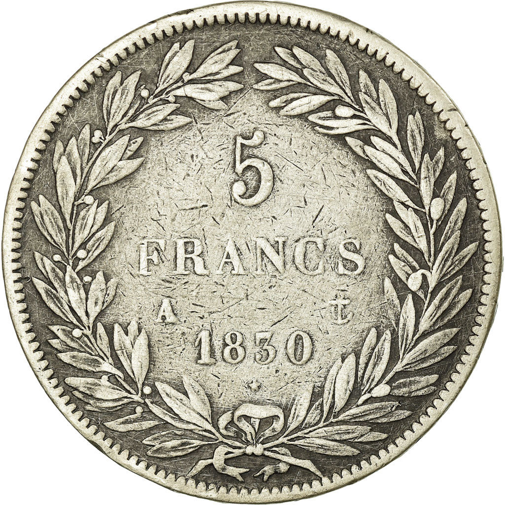 Münze, Frankreich, Louis-Philippe, 5 Francs, 1830, Paris, S+, Silber, KM:738