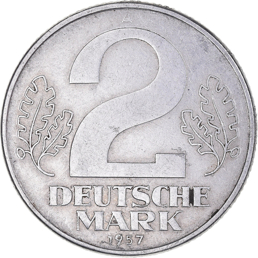 Coin, Germany - Democratic Republic, 2 Mark, 1957, Berlin, EF(40-45), Aluminum