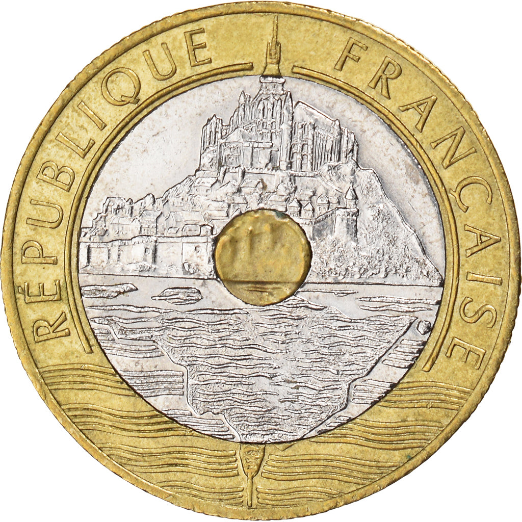 Moneda, Francia, Mont Saint Michel, 20 Francs, 1992, EBC, Trimetálico