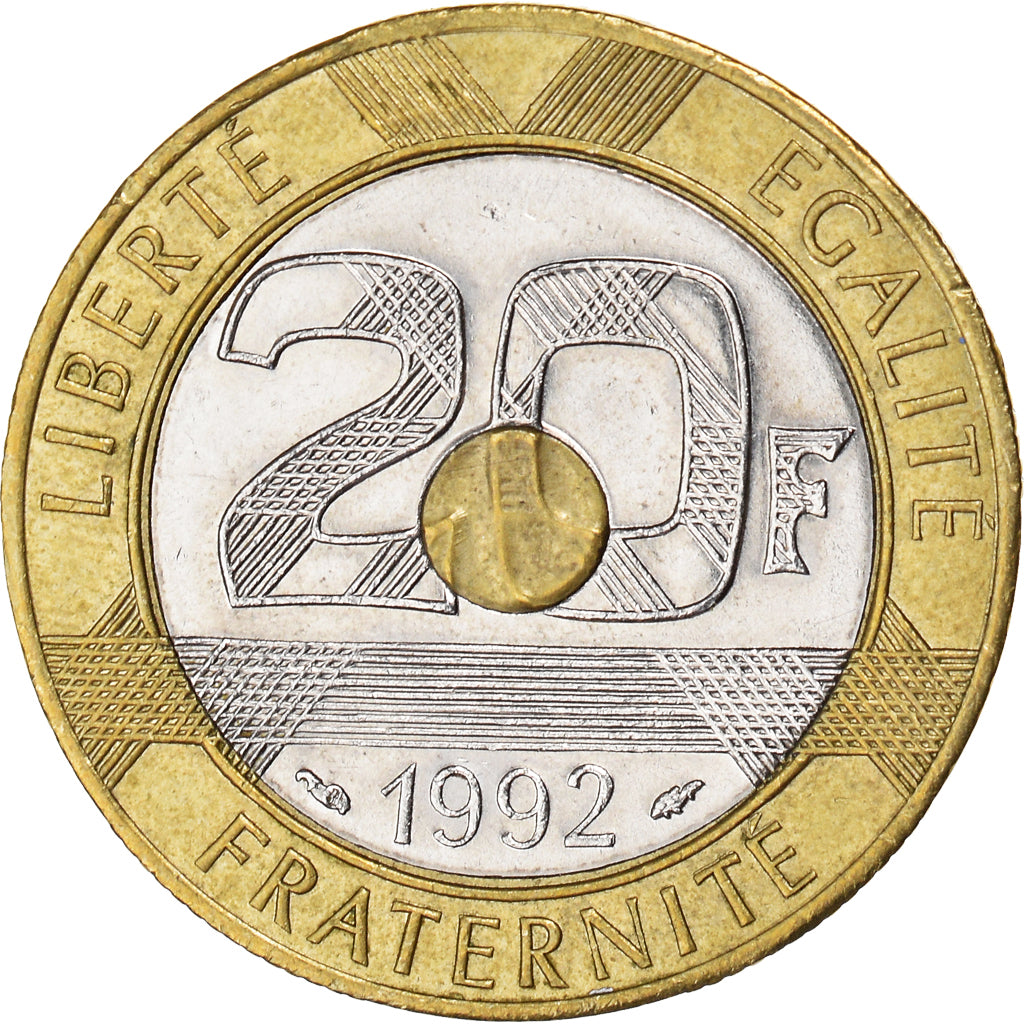 Moneda, Francia, Mont Saint Michel, 20 Francs, 1992, EBC, Trimetálico