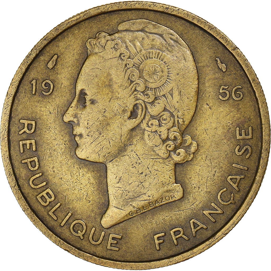 Münze, French West Africa, 25 Francs, 1956, Paris, SS, Aluminum-Bronze, KM:7