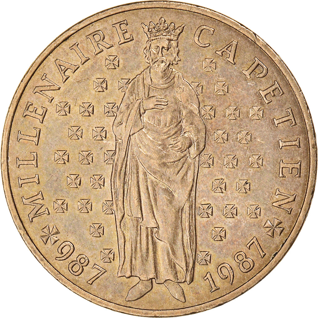Moneda, Francia, Hugues Capet, 10 Francs, 1987, MBC, Níquel - bronce, KM:961d