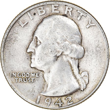 Coin, United States, Washington, Quarter, 1942, Philadelphia, EF(40-45), Silver
