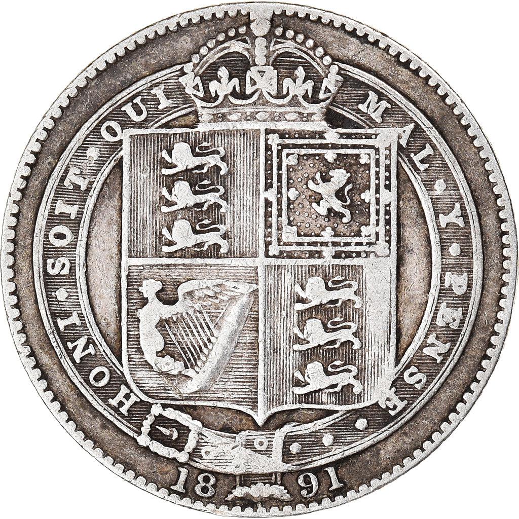Coin, Great Britain, Victoria, Shilling, 1891, EF(40-45), Silver, KM:774