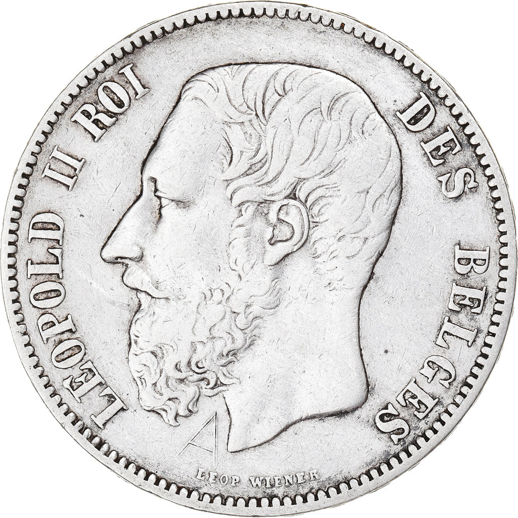 Moneta, Belgio, Leopold II, 5 Francs, 5 Frank, 1875, BB, Argento, KM:24