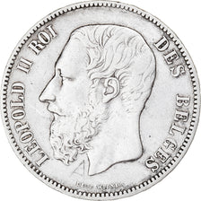 Coin, Belgium, Leopold II, 5 Francs, 5 Frank, 1875, EF(40-45), Silver, KM:24